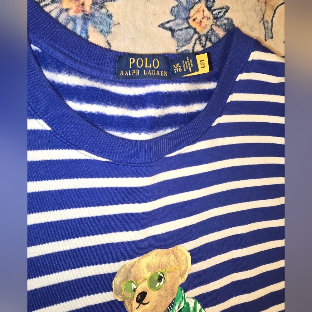 Polo by Ralph Lauren Blue and White Striped Top - Picture 3 of 5